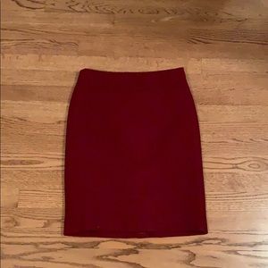 J crew factory red wool pencil skirt